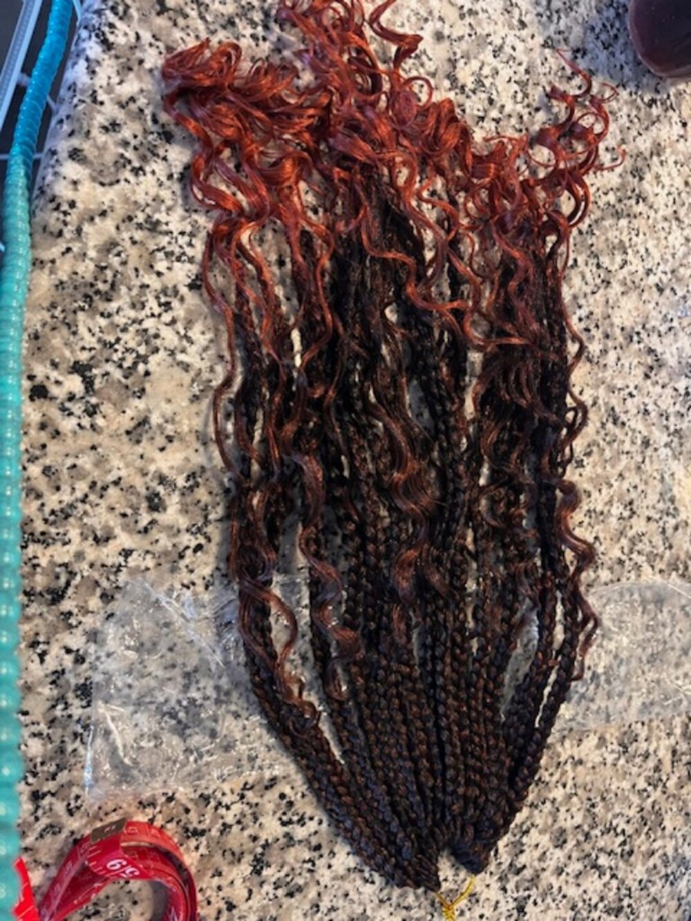 BRAIDS  LONG OMBRE BRAIDS WITH CURLS AT ENDS  NEW